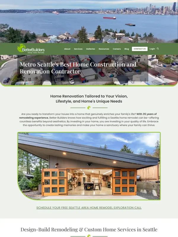 Screenshot of the Better Builders website