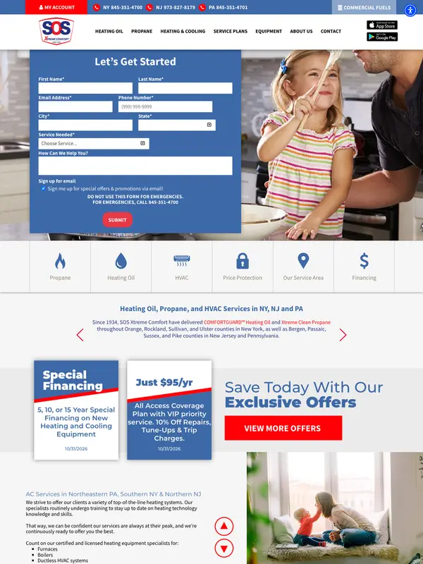 Screenshot of the SOS Xtreme Comfort website